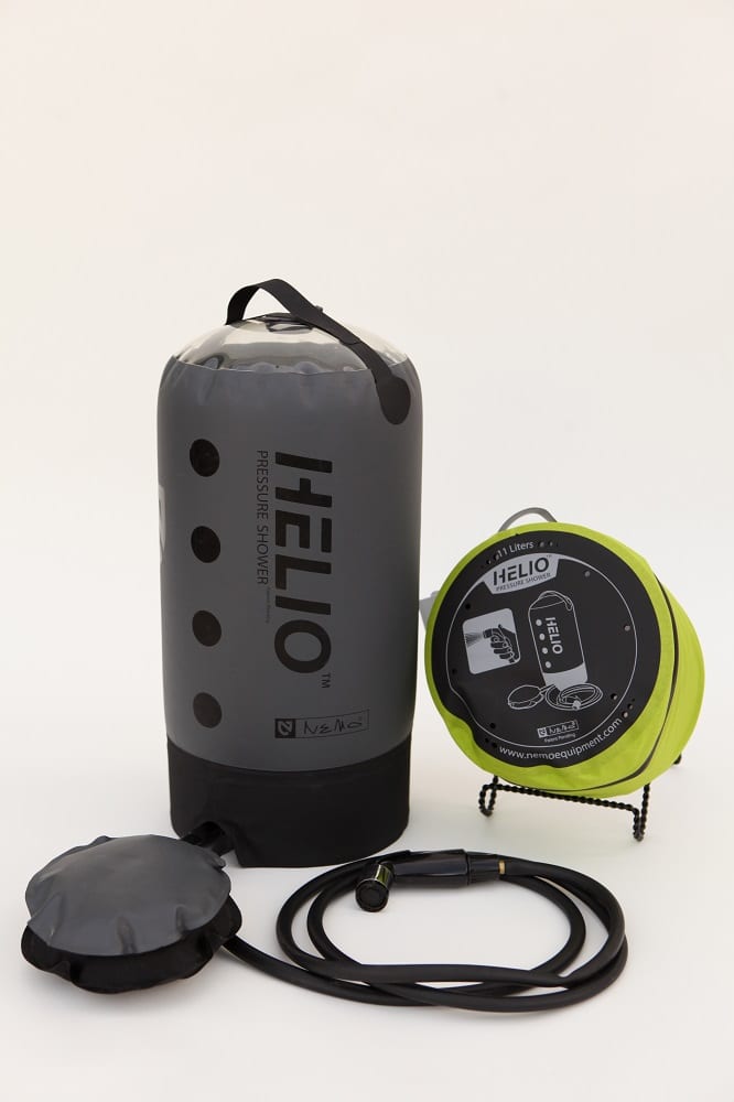 nemo helio portable pressure camp shower.